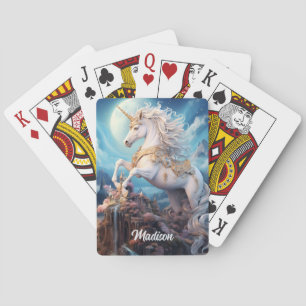Jeu De Cartes Nom personnalisé belle licorne