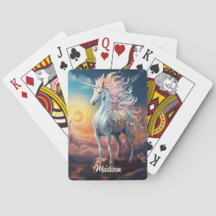 Jeu De Cartes Nom personnalisé belle licorne