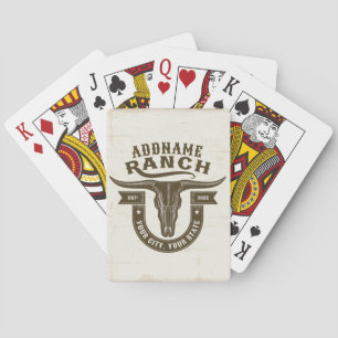 Jeu De Cartes NOM personnalisé Bull Steer Skull Western Ranch
