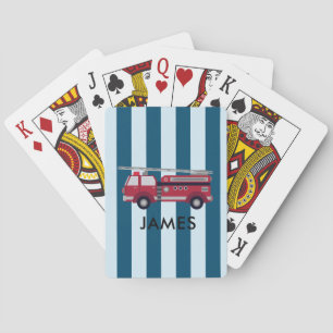 Jeu De Cartes Nom personnalisé Camion Red Fire Jouer Cartes