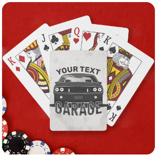Jeu De Cartes Nom personnalisé Classic Muscle Garage Retro