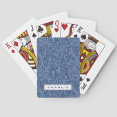 Jeu De Cartes Nom personnalisé de denim bleu (dos)
