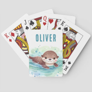 Jeu De Cartes Nom personnalisé de l'illustration de la loupe