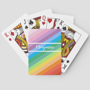 Jeu De Cartes Nom personnalisé des couleurs arc-en-ciel modernes