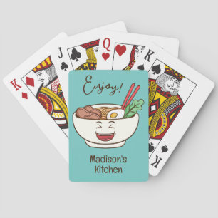 Jeu De Cartes Nom personnalisé et couleur mignonne Nouilles Kawa