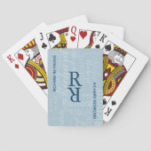 Jeu De Cartes Nom personnalisé et premier monogramme inversé ble (dos)
