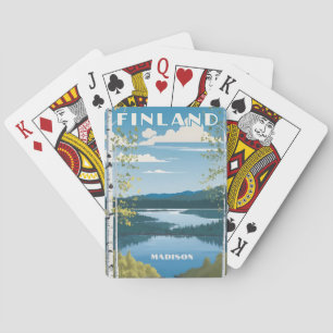 Jeu De Cartes Nom personnalisé Finlande Nature Illustration