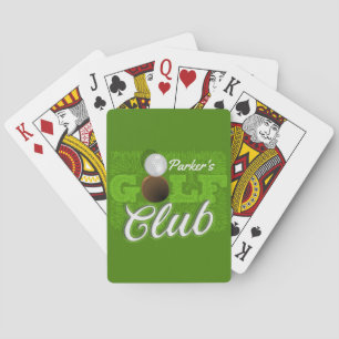 Jeu De Cartes NOM PERSONNALISÉ Golfer Green Golf Course Club
