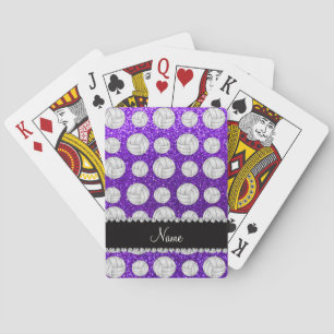 Jeu De Cartes Nom personnalisé indigo violet parties scintillant