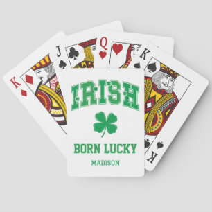 Jeu De Cartes Nom personnalisé Irish Born Lucky