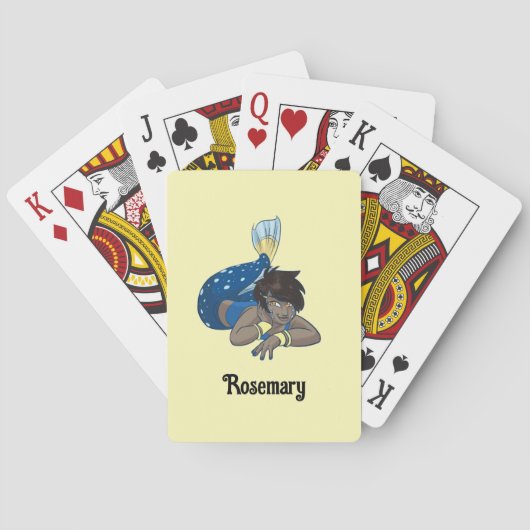 Jeu De Cartes Nom personnalisé Lady mermaid (dos)