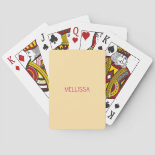 Jeu De Cartes Nom personnalisé minimaliste crème