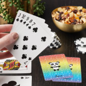 Jeu De Cartes Nom personnalisé panda coeur arc-en-ciel (In Situ)