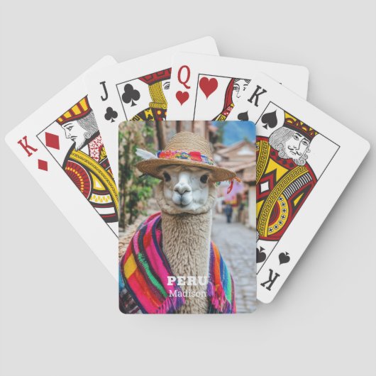 Jeu De Cartes Nom personnalisé Pérou Llama (dos)