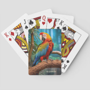 Jeu De Cartes Nom personnalisé Perroquet coloré
