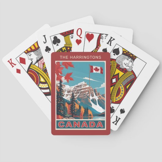 Jeu De Cartes Nom personnalisé Poster de voyage Canada (dos)