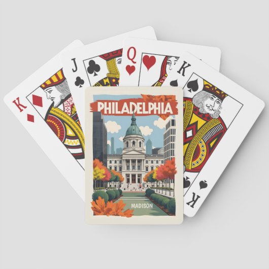 Jeu De Cartes Nom personnalisé Retro Philadelphie (dos)