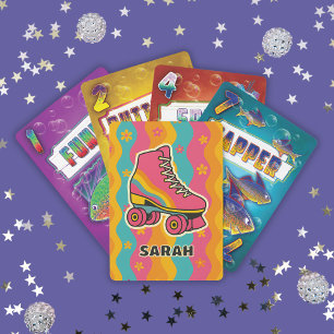 Jeu De Cartes Nom Personnalisé Roller Skating Girl Jouer