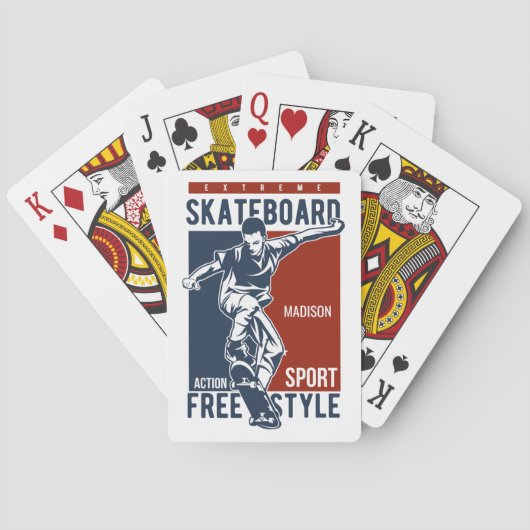 Jeu De Cartes Nom personnalisé Skate (dos)