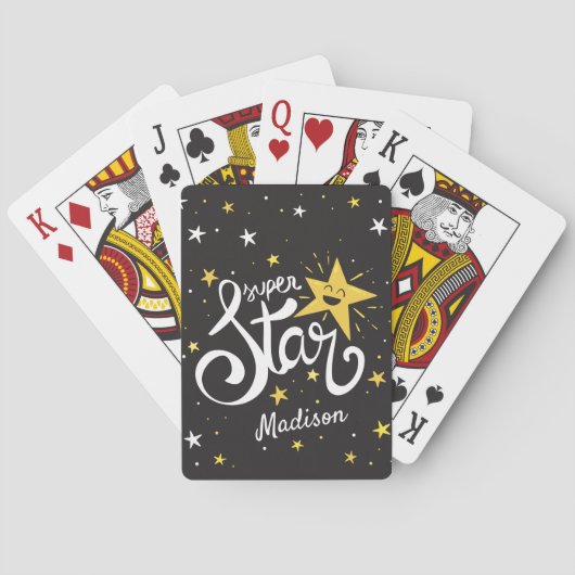Jeu De Cartes Nom personnalisé Superstar (dos)