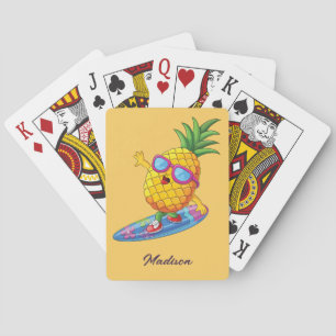 Jeu De Cartes Nom personnalisé Surfing Pineapple