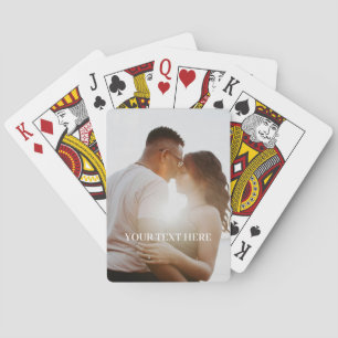 JEU DE CARTES NOM PERSONNALISÉ TEXTE DE SCRIPT PHOTO VERTICALE  
