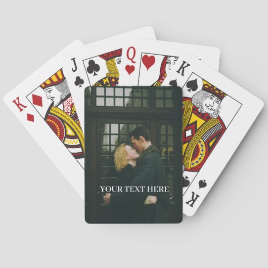 JEU DE CARTES NOM PERSONNALISÉ TEXTE DE SCRIPT PHOTO VERTICALE E (dos)