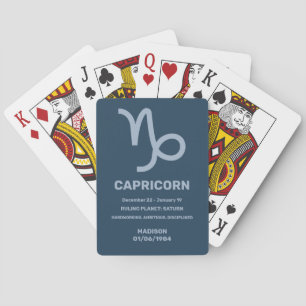 Jeu De Cartes Nom personnalisé / Texte Zodiac Signal Capricorne