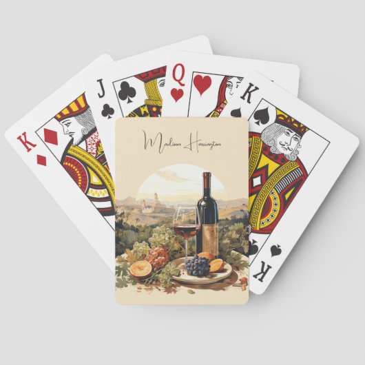 Jeu De Cartes Nom personnalisé Wine Lover's (dos)