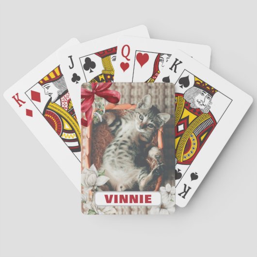 Jeu De Cartes Nom photo personnalisé de l'animal de compagnie (dos)