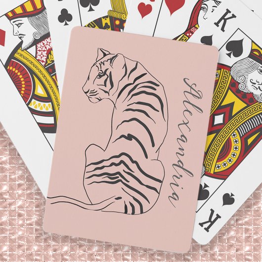 Jeu De Cartes Nom rose pâle du tigre d'art