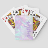 Jeu De Cartes Nom violet holographique pastel couleurs arc-en-ci (dos)