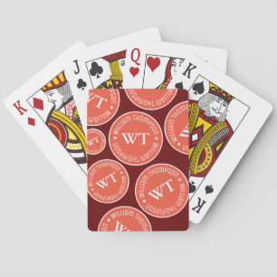 Jeu De Cartes Nom William personnalisé Monogramme circulaire rép