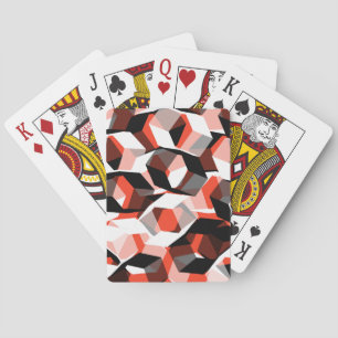 Jeu De Cartes Nombreux hexagones aux parties décolorées, en roug