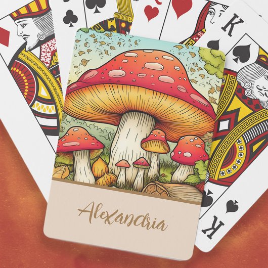 Jeu De Cartes Noms de champignons rouges mignons