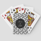 Jeu De Cartes Noms de couple de la Saint-Valentin à coeurs noirs (dos)