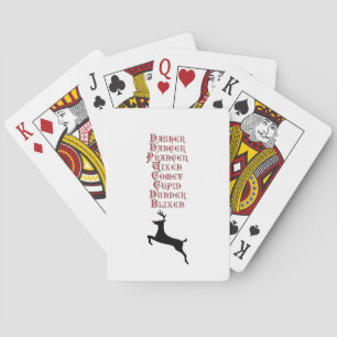 Jeu De Cartes Noms des rennes Rudolph, Comet, Blixen Reindeer