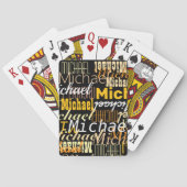 Jeu De Cartes Noms répétitifs Cool Typographie jaune (dos)