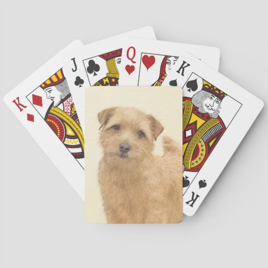 Jeu De Cartes Norfolk Terrier Peinture - Art Chien original (dos)