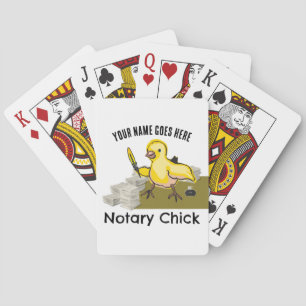 Jeu De Cartes Notaire Chick Jaune Plumes Quill Nom Customisé