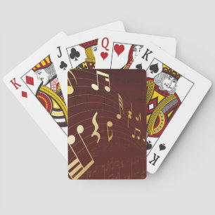 Jeu De Cartes Notes de musique or élégantes