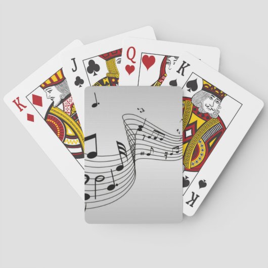 Jeu De Cartes Notes de musique sur argent (dos)