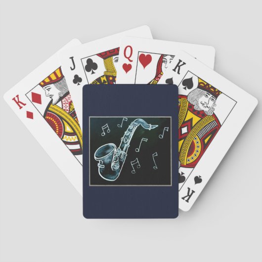 Jeu De Cartes Notes de saxophone et de musique (dos)