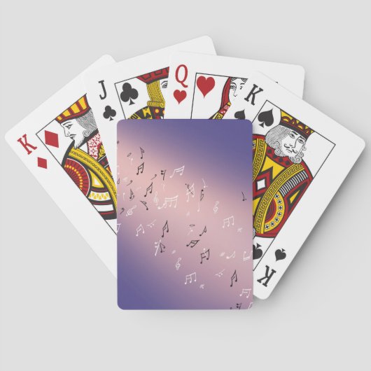 Jeu De Cartes Notes musicales Cartes de lecture violet brillant (dos)
