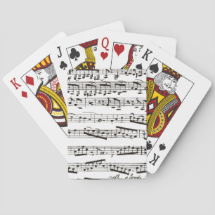 Jeu De Cartes Notes musicales en noir et blanc