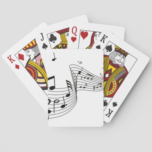 Jeu De Cartes Notes musicales sur le blanc (dos)