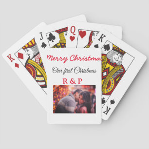 Jeu De Cartes Notre premier Noël ajouter nom photo mariage fianc