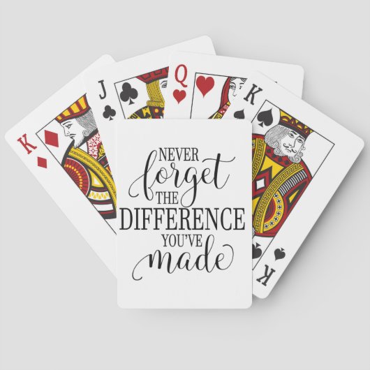 Jeu De Cartes N'oubliez jamais la différence que vous avez faite (dos)