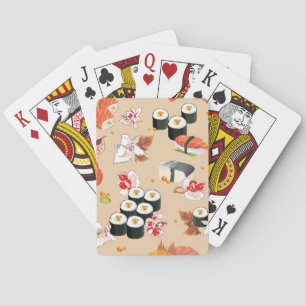 Jeu De Cartes Nourriture japonaise : Motif 3 de sushi