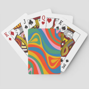 Jeu De Cartes Nouveau Motif Abstrait coloré Groove Retro Trippy